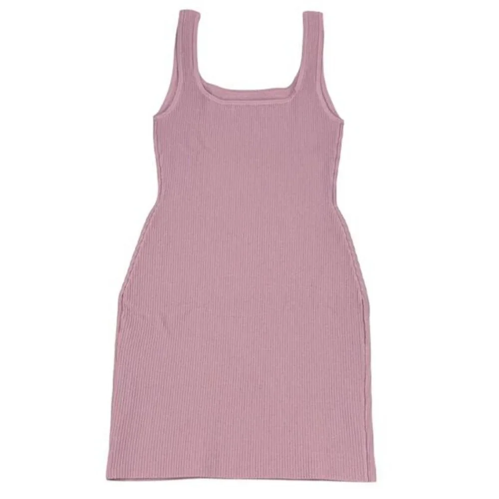 Aritzia Babaton Sculpt Knit Ribbed Squareneck Tank Mini Dress In Claremont XS - Picture 7 of 7